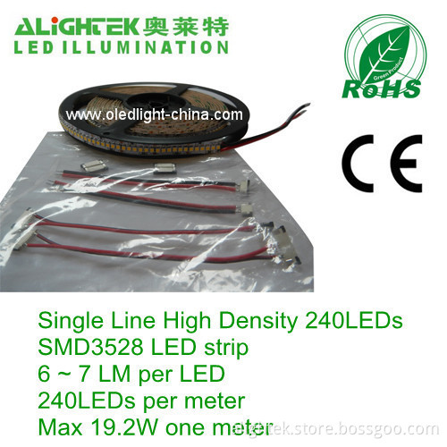 Highest Density 240led/m Smd 3528 Led Strip With 10mm Pcb